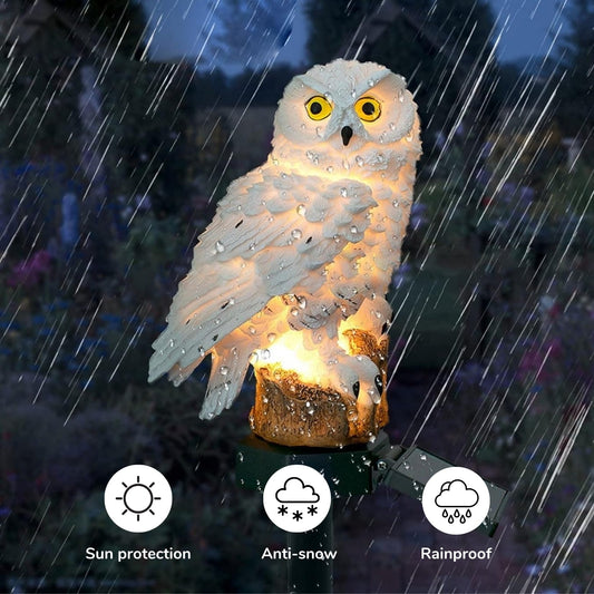 Garden Eagle Owl Parrot Statue LED Solar Light Outdoor Waterproof Lawn Lamp