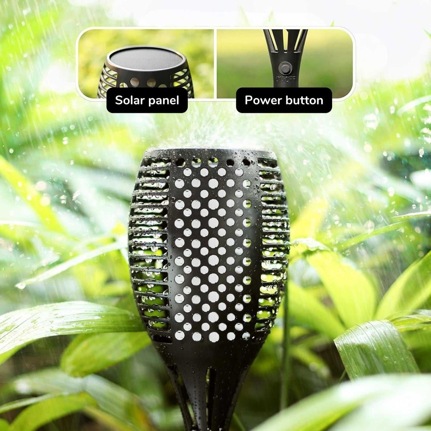 LED Solar Path Torch Light Dancing Flame