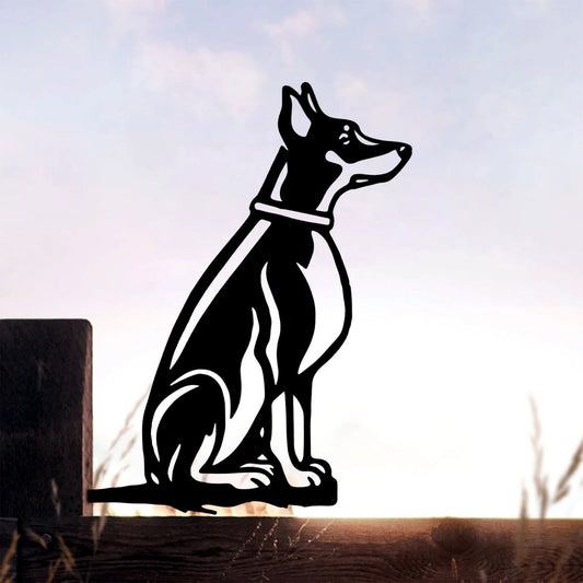 Metal Dog Silhouette Puppy Garden Decoration