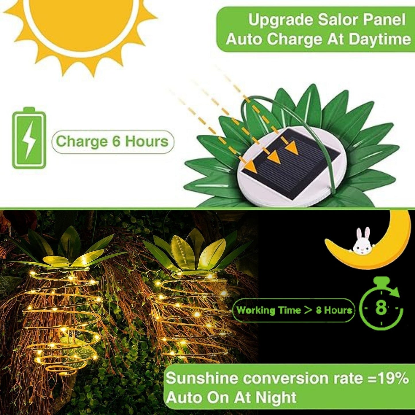 Hanging Pineapple Solar Garden Lights