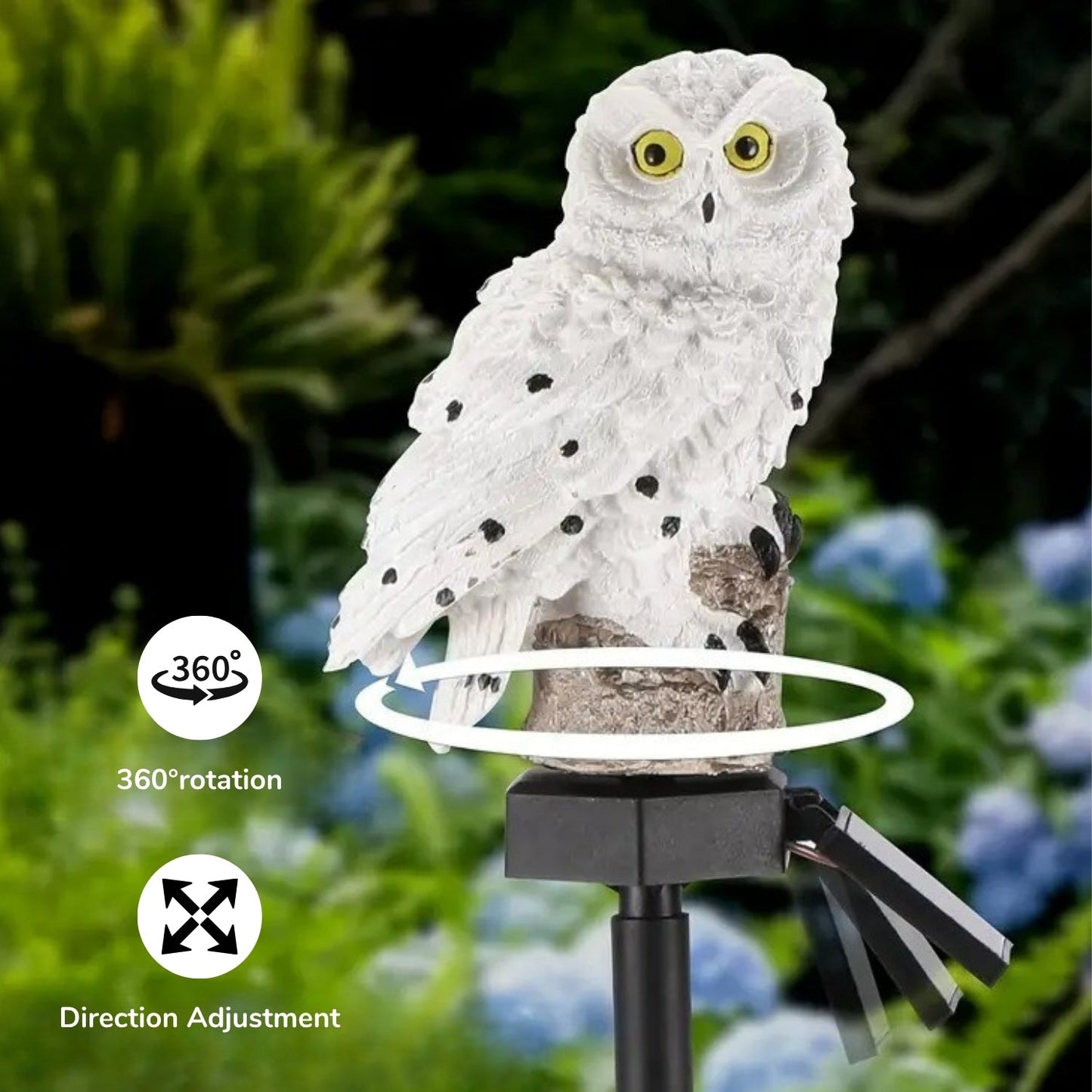 Outdoor Eagle Owl Statue LED Solar Garden Light Waterproof Lawn Lamp