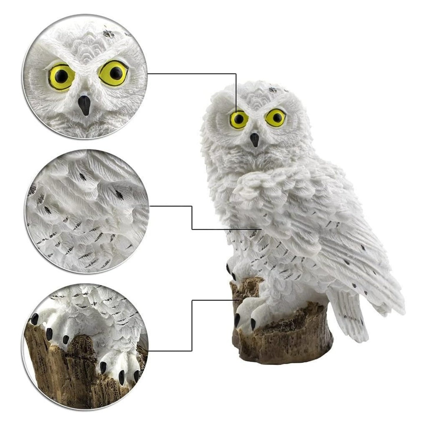 Garden Eagle Owl Parrot Statue LED Solar Light Outdoor Waterproof Lawn Lamp