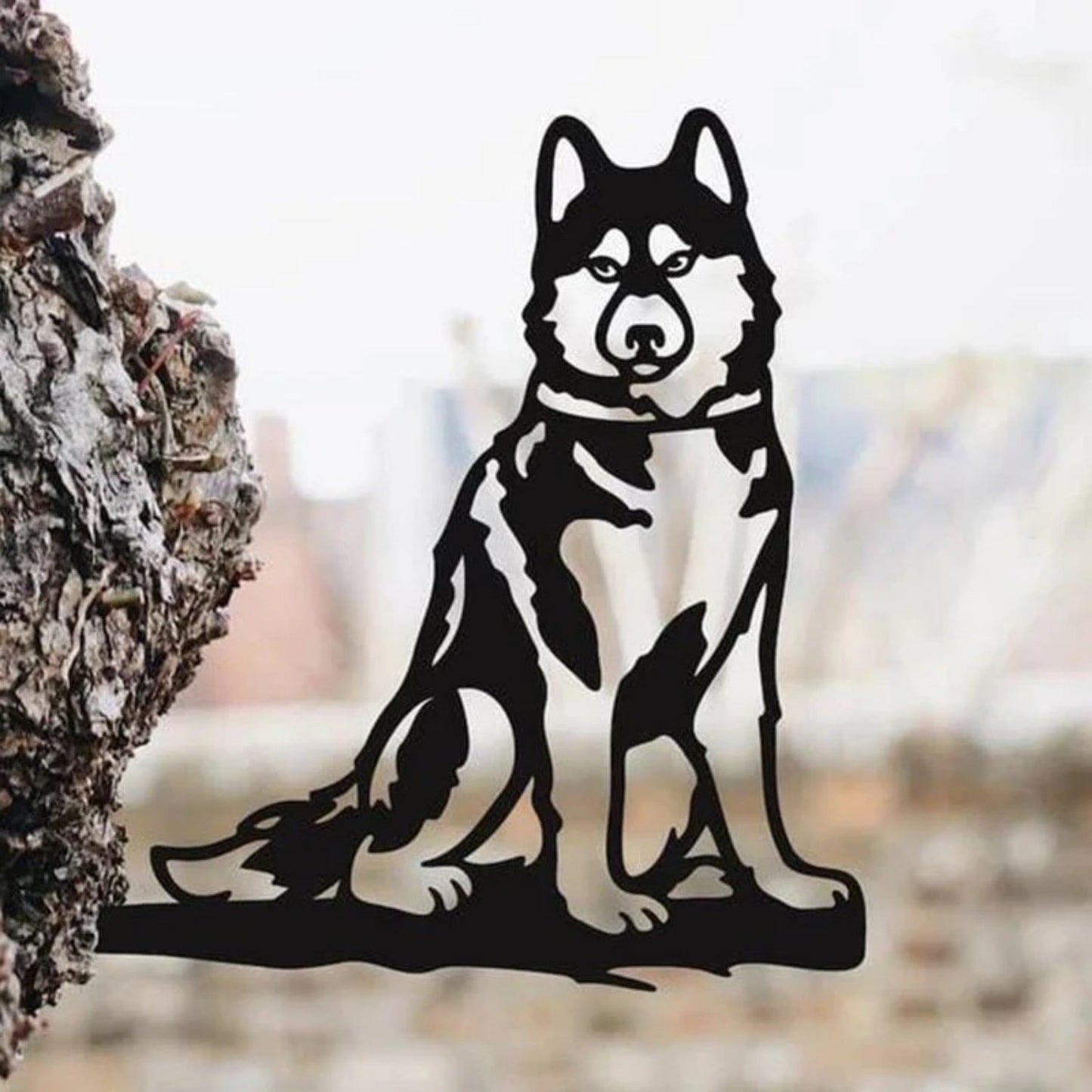 Metal Dog Silhouette Puppy Garden Decoration